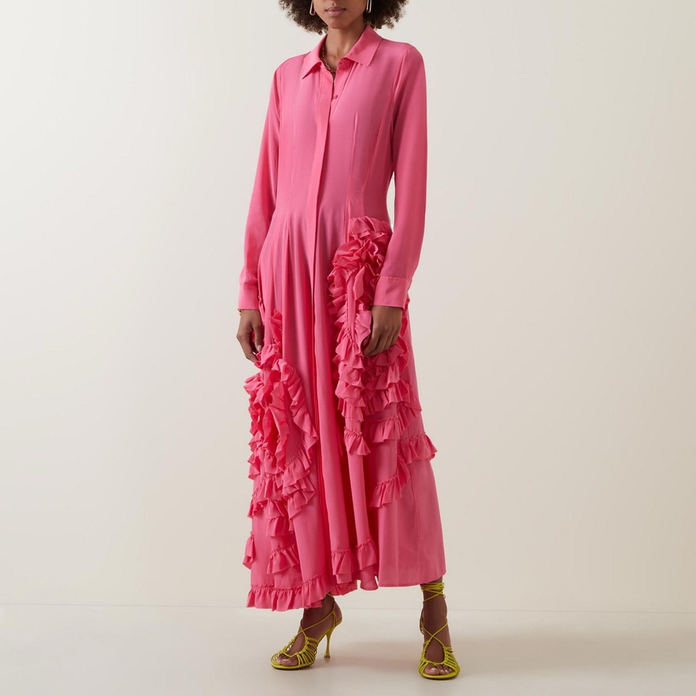 Ulla Johnson pink silk Gwen dress. Sz 8